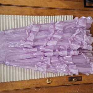 Free People Anthropologie Lilac Ruffled Maxi Skirt Sz M